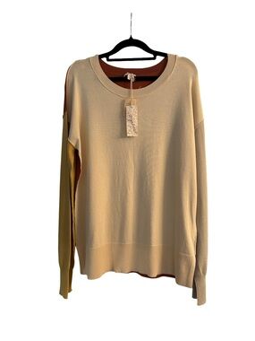 MYSTREE Earth Tone Colorblock Oversized Sweater